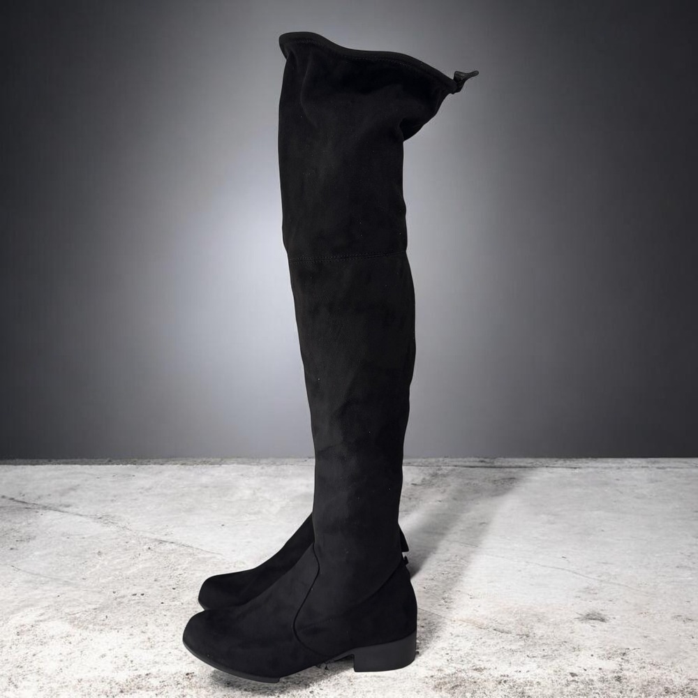 Andrea By Charles David Black Suede Over The Knee Boots 5M Fall Winter Chic